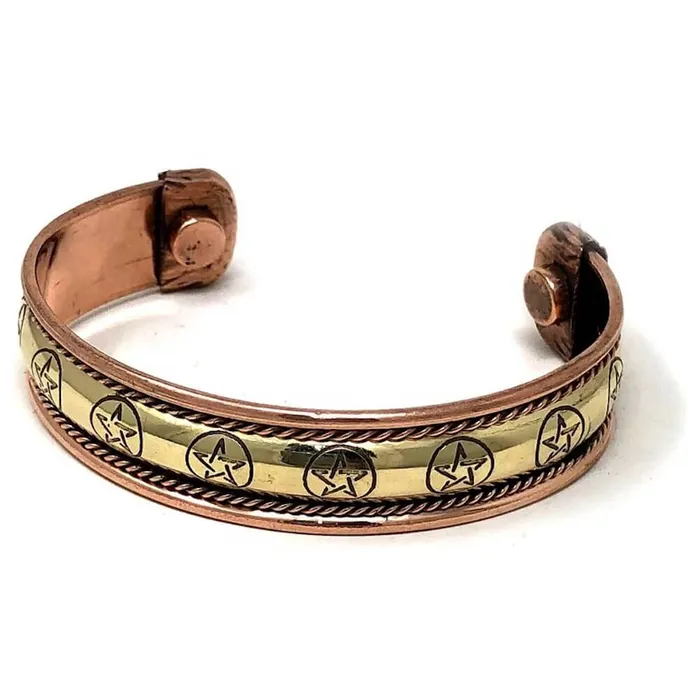 Bracelets Powerful Copper Bracelet Handmade Cuff Wristband Magic Crystals