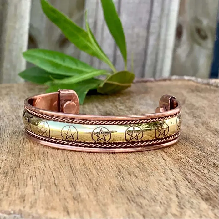 Bracelets Powerful Copper Bracelet Handmade Cuff Wristband Magic Crystals