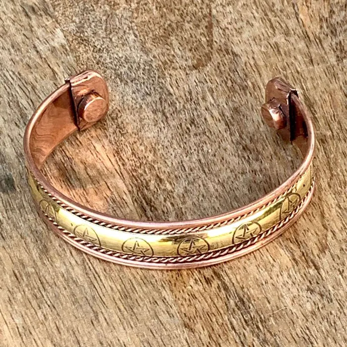 Bracelets Powerful Copper Bracelet Handmade Cuff Wristband Magic Crystals