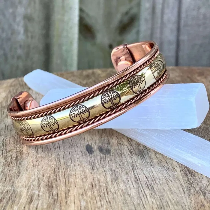 Bracelets Powerful Copper Bracelet Handmade Cuff Wristband Magic Crystals