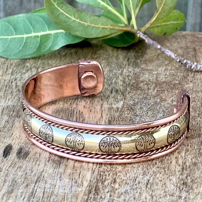 Bracelets Powerful Copper Bracelet Handmade Cuff Wristband Magic Crystals