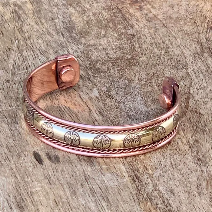 Bracelets Powerful Copper Bracelet Handmade Cuff Wristband Magic Crystals