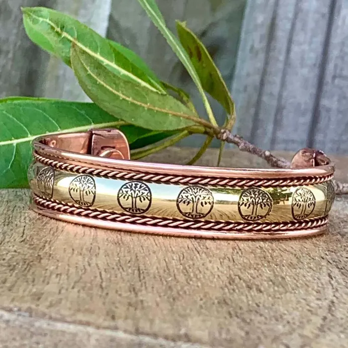 Bracelets Powerful Copper Bracelet Handmade Cuff Wristband Magic Crystals