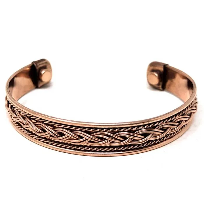 Bracelets Powerful Copper Bracelet Handmade Cuff Wristband Magic Crystals