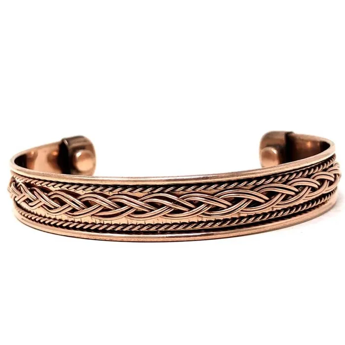 Bracelets Powerful Copper Bracelet Handmade Cuff Wristband Magic Crystals