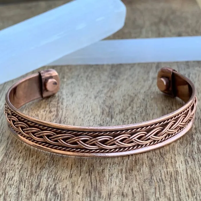 Bracelets Powerful Copper Bracelet Handmade Cuff Wristband Magic Crystals