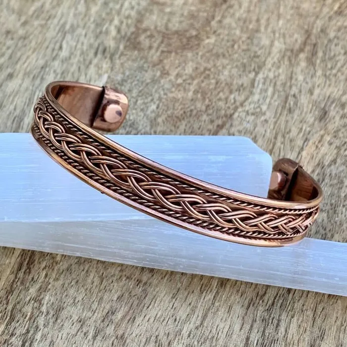 Bracelets Powerful Copper Bracelet Handmade Cuff Wristband Magic Crystals