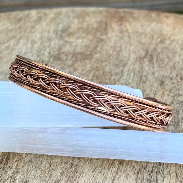 Bracelets Powerful Copper Bracelet Handmade Cuff Wristband Magic Crystals