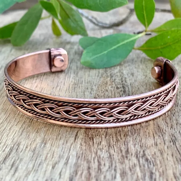 Bracelets Powerful Copper Bracelet Handmade Cuff Wristband Magic Crystals