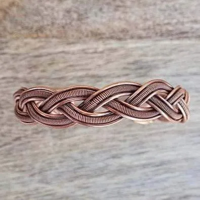 Bracelets Powerful Copper Bracelet Handmade Cuff Wristband Magic Crystals