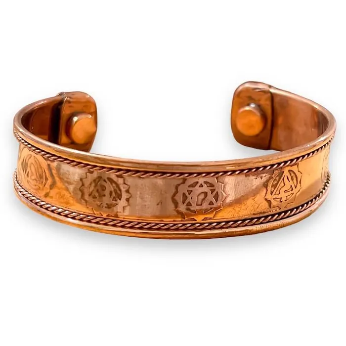 Bracelets Powerful Copper Bracelet Handmade Cuff Wristband Magic Crystals