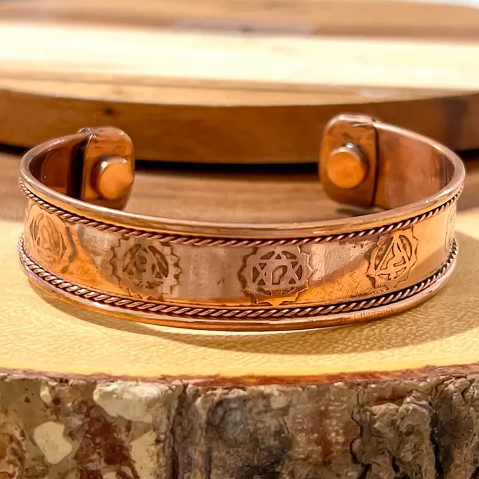 Bracelets Powerful Copper Bracelet Handmade Cuff Wristband Magic Crystals