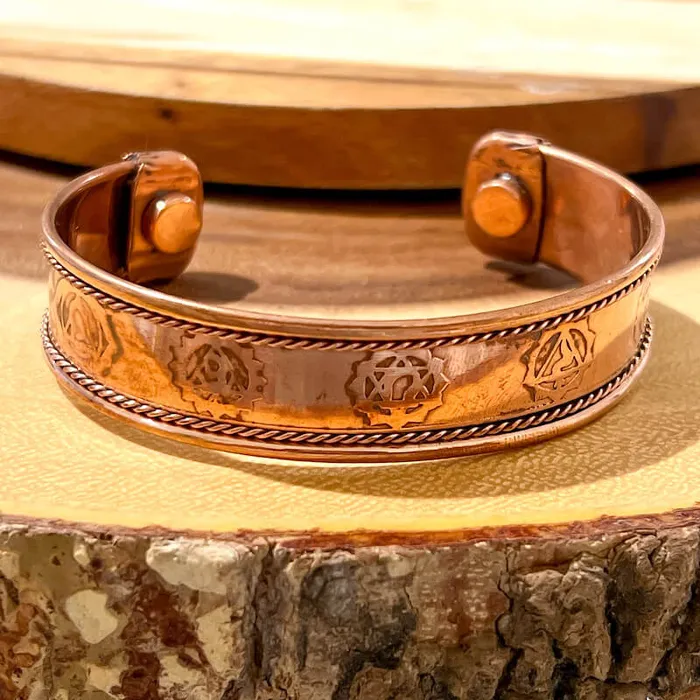 Bracelets Powerful Copper Bracelet Handmade Cuff Wristband Magic Crystals