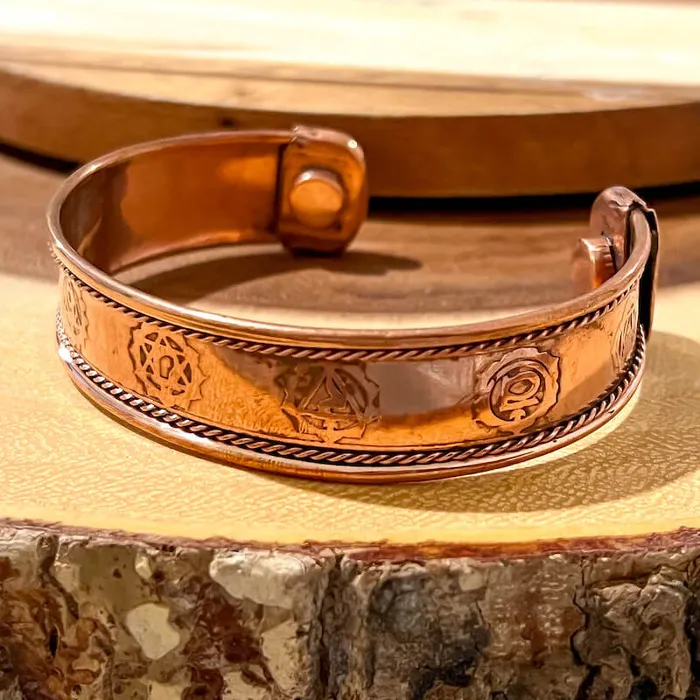 Bracelets Powerful Copper Bracelet Handmade Cuff Wristband Magic Crystals