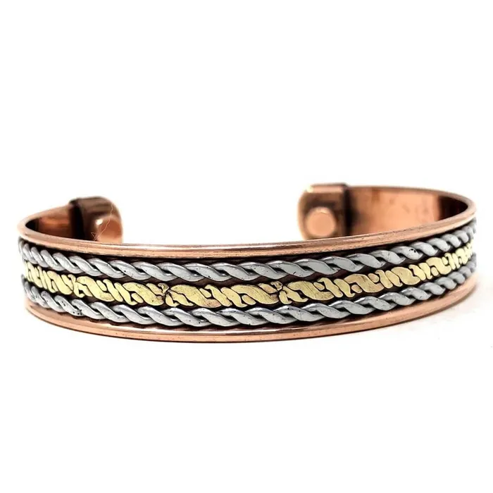 Bracelets Powerful Copper Bracelet Handmade Cuff Wristband Magic Crystals
