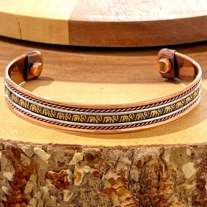 Bracelets Powerful Copper Bracelet Handmade Cuff Wristband Magic Crystals