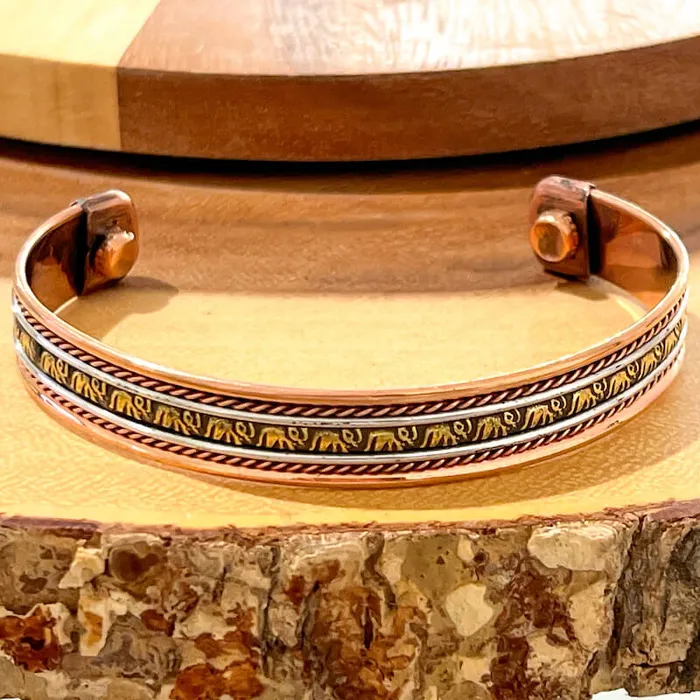 Bracelets Powerful Copper Bracelet Handmade Cuff Wristband Magic Crystals