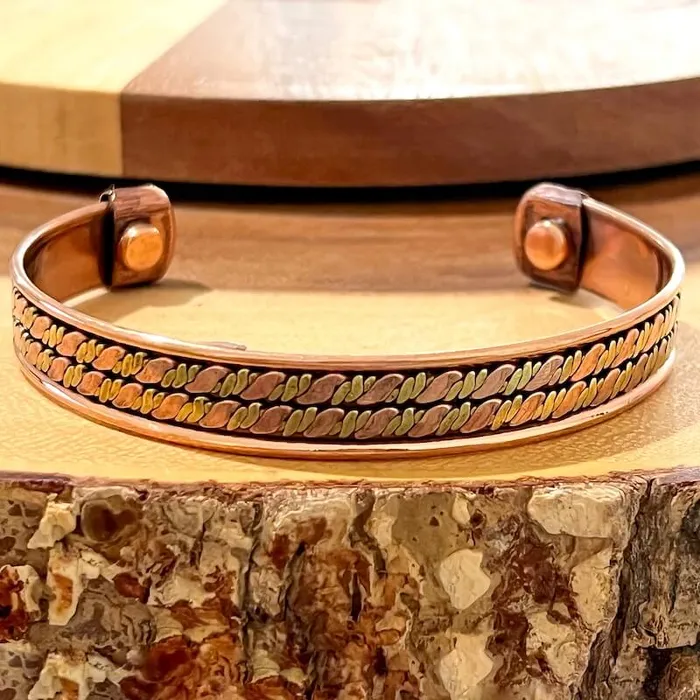 Bracelets Powerful Copper Bracelet Handmade Cuff Wristband Magic Crystals