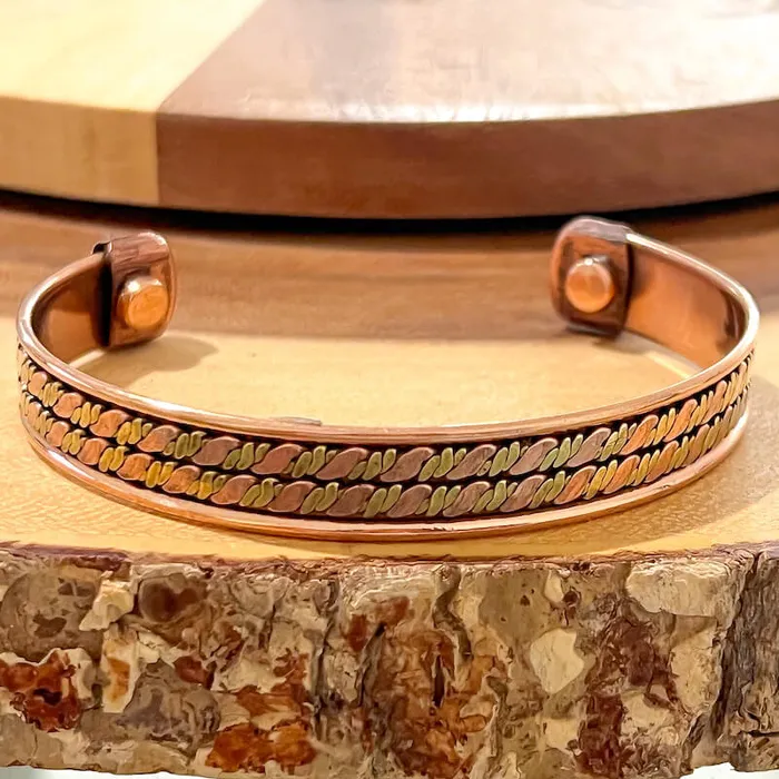 Bracelets Powerful Copper Bracelet Handmade Cuff Wristband Magic Crystals