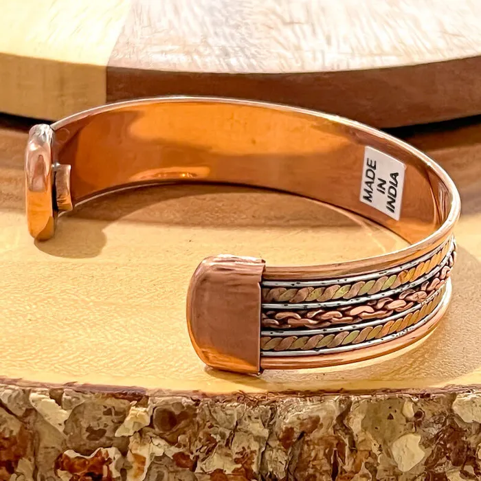 Bracelets Powerful Copper Bracelet Handmade Cuff Wristband Magic Crystals