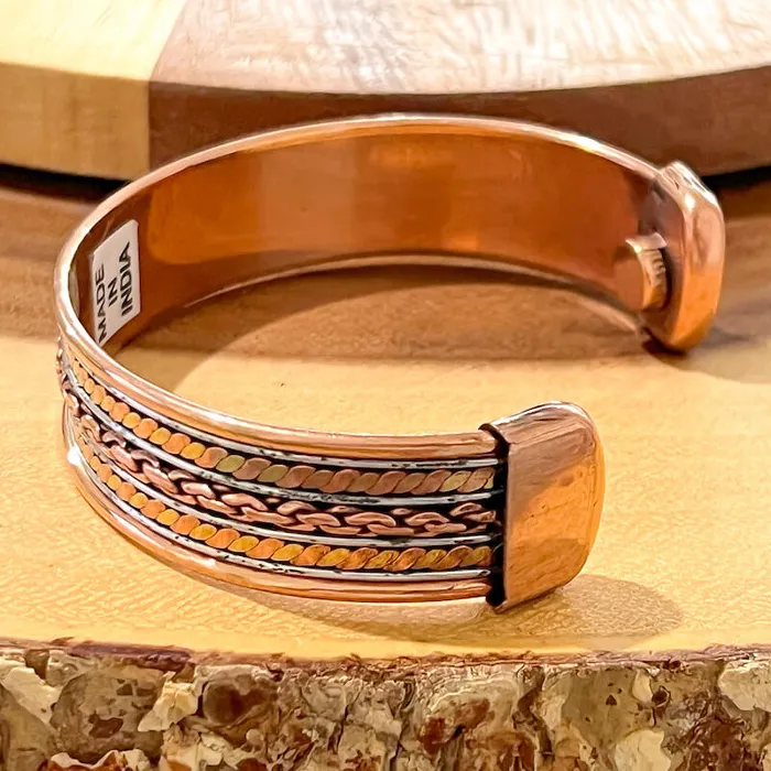 Bracelets Powerful Copper Bracelet Handmade Cuff Wristband Magic Crystals