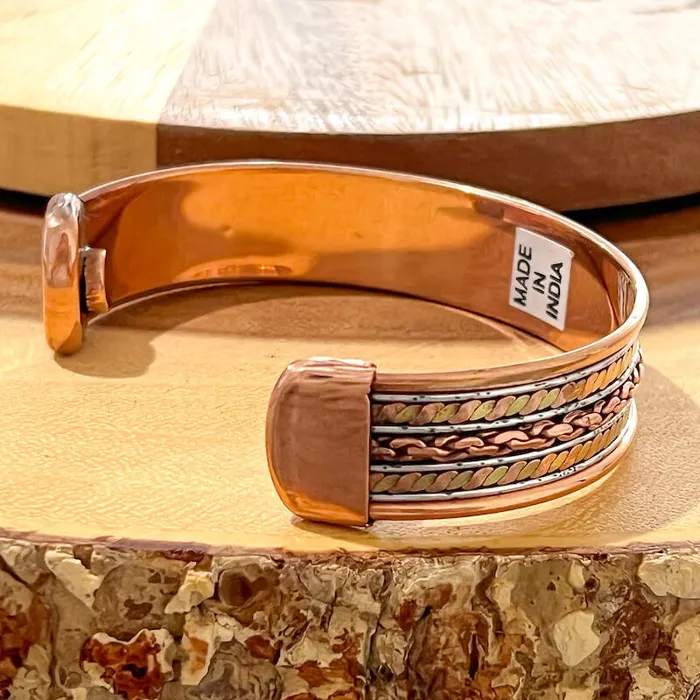 Bracelets Powerful Copper Bracelet Handmade Cuff Wristband Magic Crystals