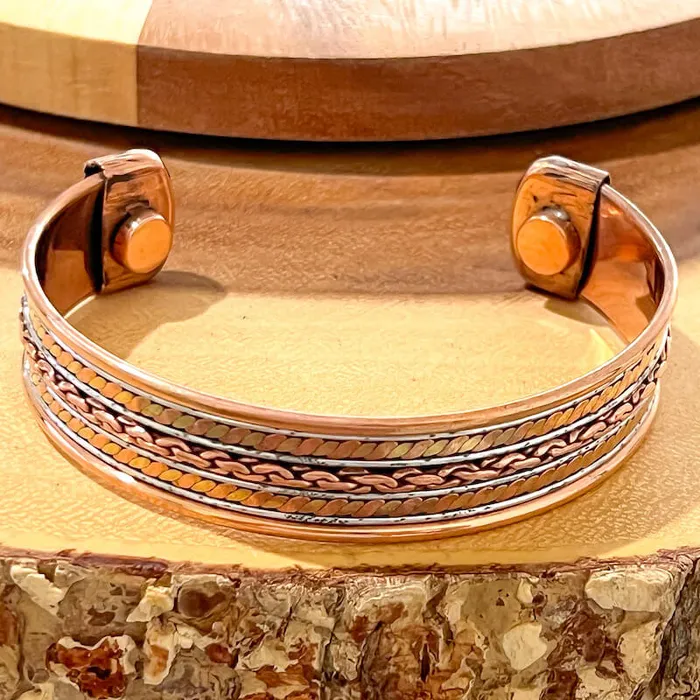Bracelets Powerful Copper Bracelet Handmade Cuff Wristband Magic Crystals
