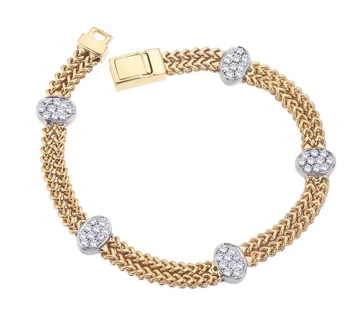 Bracelets Yellow Gold Double Row Braided Chain Bracelet International Diamond Center Bracelets Yellow Gold Double Row Braided Chain Bracelet International Diamond Center