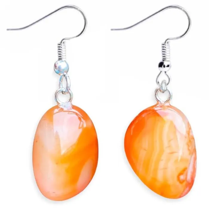 Carnelian Tumbled Earrings Magic Crystals Earrings