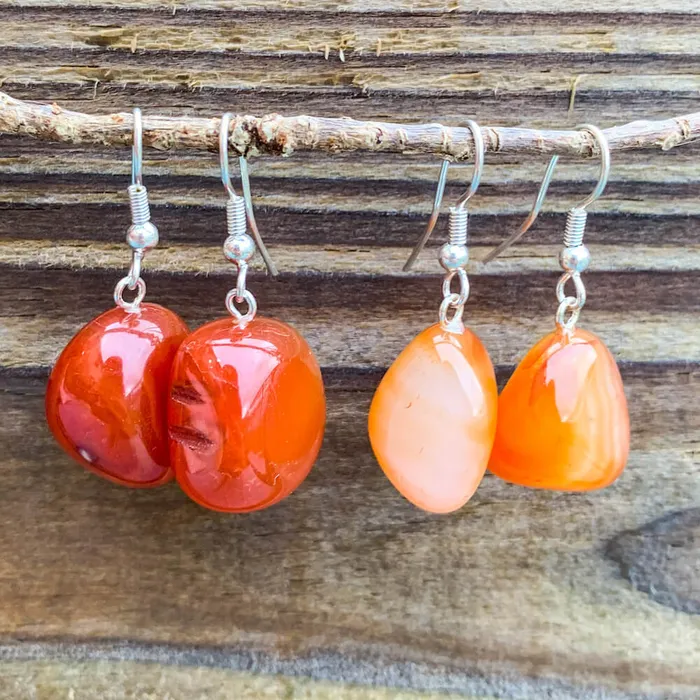 Carnelian Tumbled Earrings Magic Crystals Earrings
