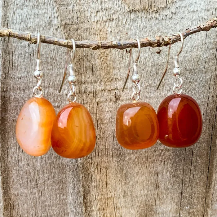Carnelian Tumbled Earrings Magic Crystals Earrings