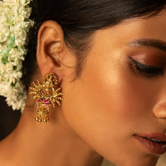 Chakrika Temple Silver Earrings SILVER Earrings
