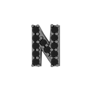 Charm Necklaces SG Fine Slider Pave Letter N Charm