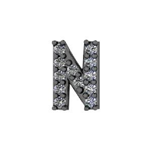 Charm Necklaces SG Fine Slider Pave Letter N Charm