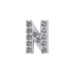 Charm Necklaces SG Fine Slider Pave Letter N Charm