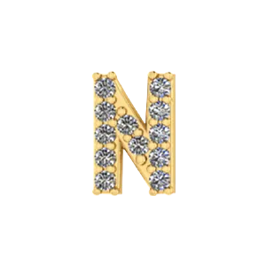 Charm Necklaces SG Fine Slider Pave Letter N Charm
