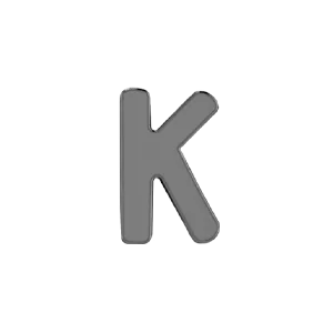 Charm Necklaces SG Fine Slider Solid Letter K Charm
