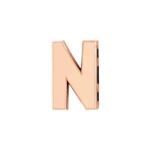 Charm Necklaces Slider Solid Letter N Charm SG Fine