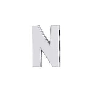 Charm Necklaces Slider Solid Letter N Charm SG Fine