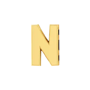 Charm Necklaces Slider Solid Letter N Charm SG Fine