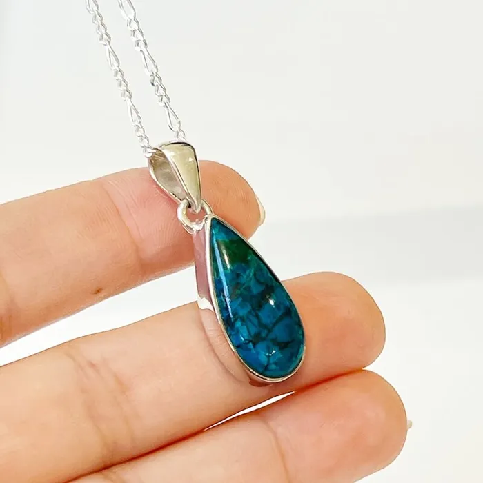 Chrysocolla Sterling Silver Necklace Magic Crystals Necklaces