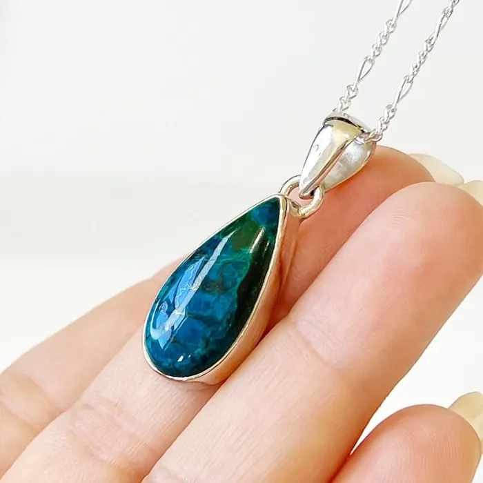 Chrysocolla Sterling Silver Necklace Magic Crystals Necklaces