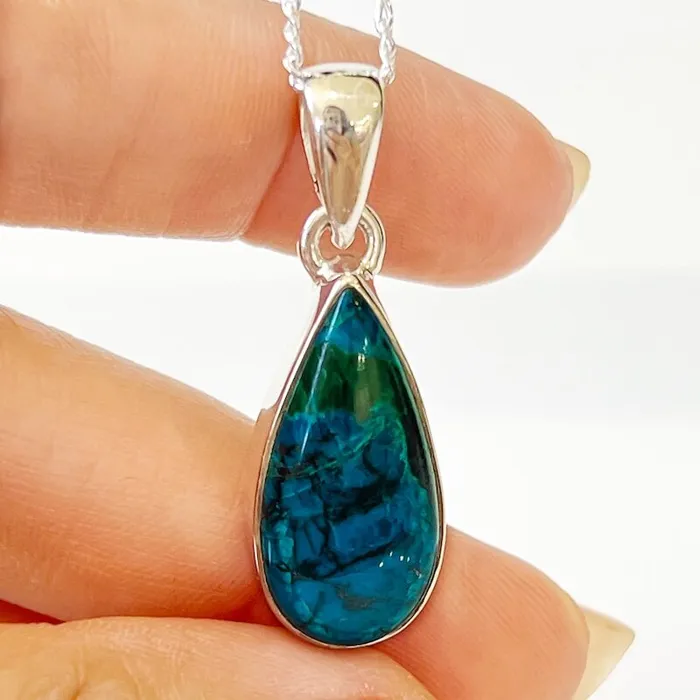 Chrysocolla Sterling Silver Necklace Magic Crystals Necklaces