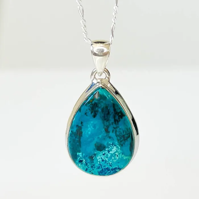 Chrysocolla Sterling Silver Necklace Magic Crystals Necklaces