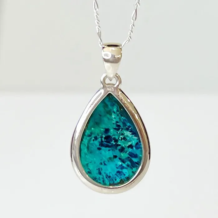 Chrysocolla Sterling Silver Necklace Magic Crystals Necklaces