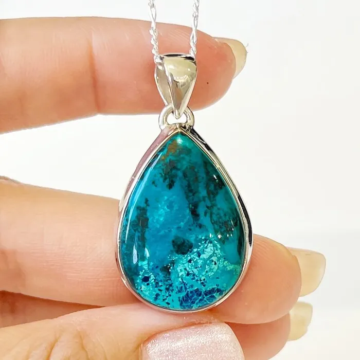 Chrysocolla Sterling Silver Necklace Magic Crystals Necklaces