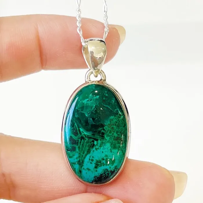 Chrysocolla Sterling Silver Necklace Magic Crystals Necklaces