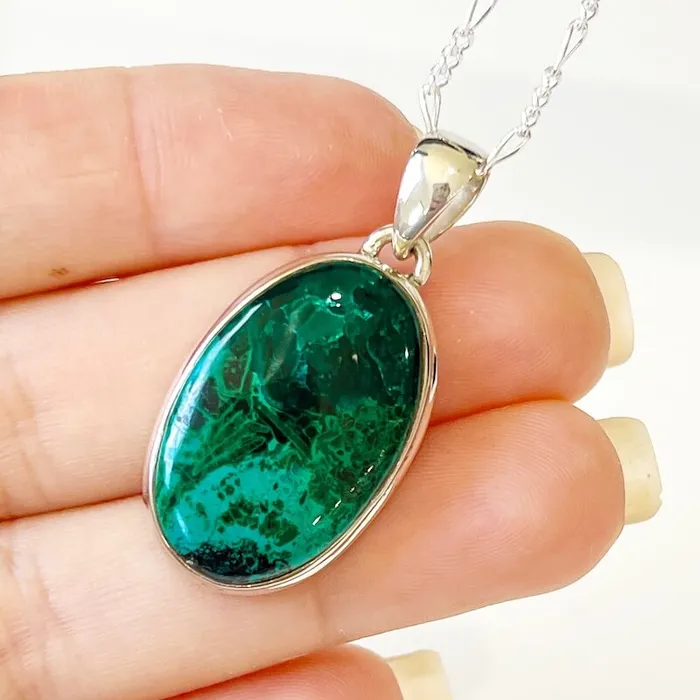 Chrysocolla Sterling Silver Necklace Magic Crystals Necklaces