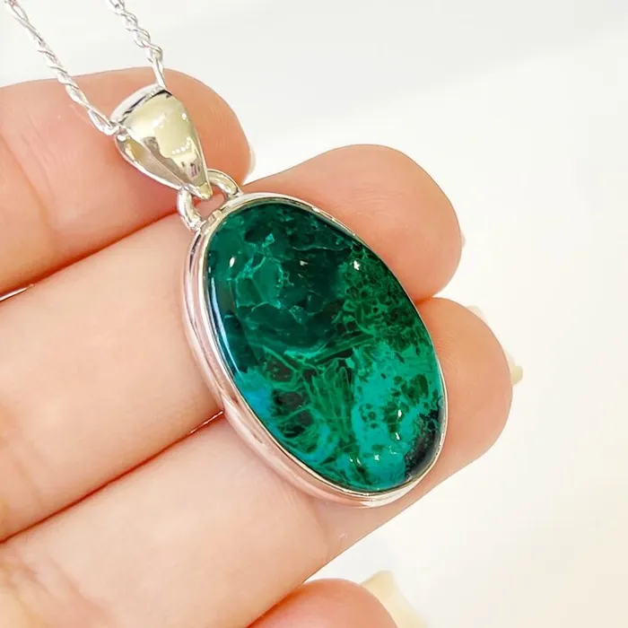 Chrysocolla Sterling Silver Necklace Magic Crystals Necklaces