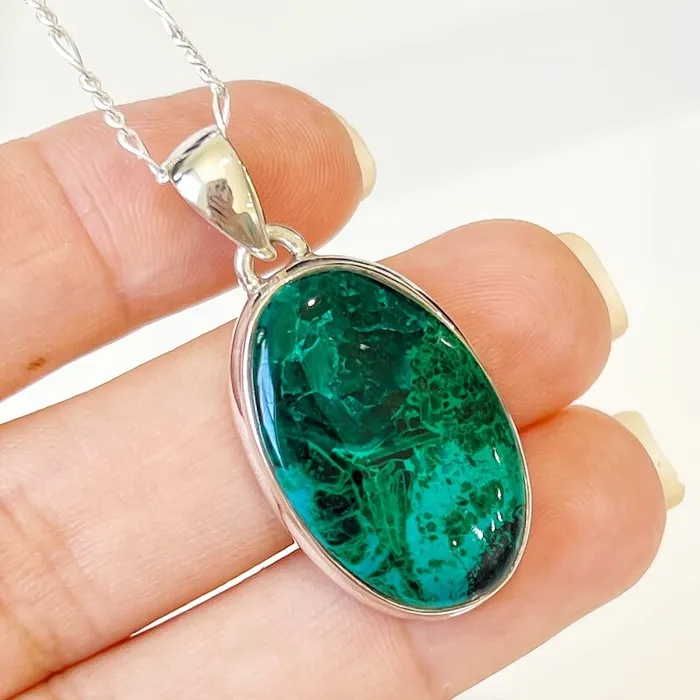 Chrysocolla Sterling Silver Necklace Magic Crystals Necklaces
